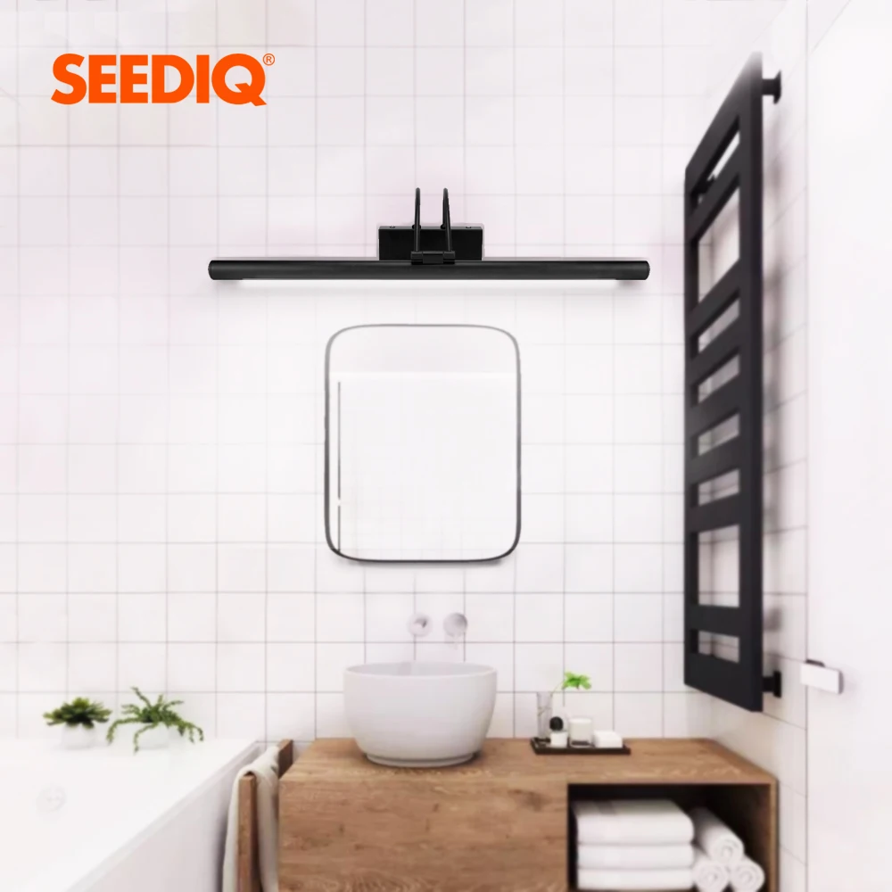 

Nordic Led Wall Light Bathroom Waterproof 8W 40CM 12W 55CM AC 90-260v Wall Lamp Black Vanity Light Fixtures For Living Room