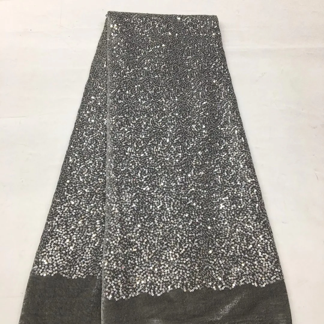 

African Velvet Lace Fabric With Sequins Nigeria French Lace Fabric African Lace Fabric Wedding XX4582