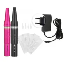 Ручка для татуажа, полуперманентный макияж, набор для татуажа, ручка для татуажа с картриджными иглами, евро вилка, 100-240 В, машина для татуажа