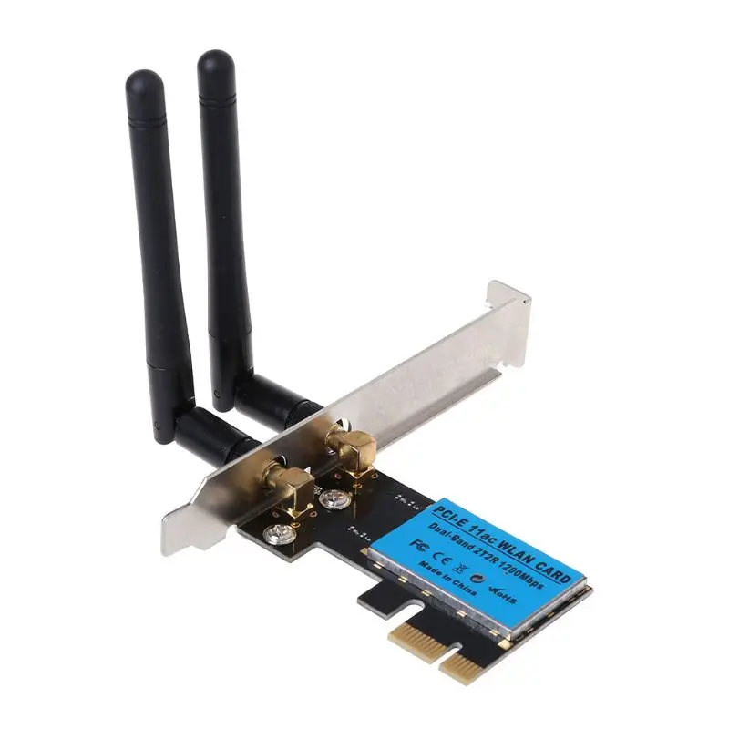 PCI-E 1200Mbps Wireless Network Card 2.4GHz/5GHZ Dual Band PCI Express WIFI WLAN Card Adapter with Antennas for PC Computer C26