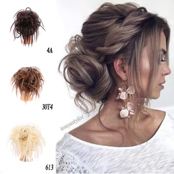 

XUANGUANG Scrunchie Hair Bun Donut Chignon Hair Extension high temperature fiber messy hair bun hair accessories for women