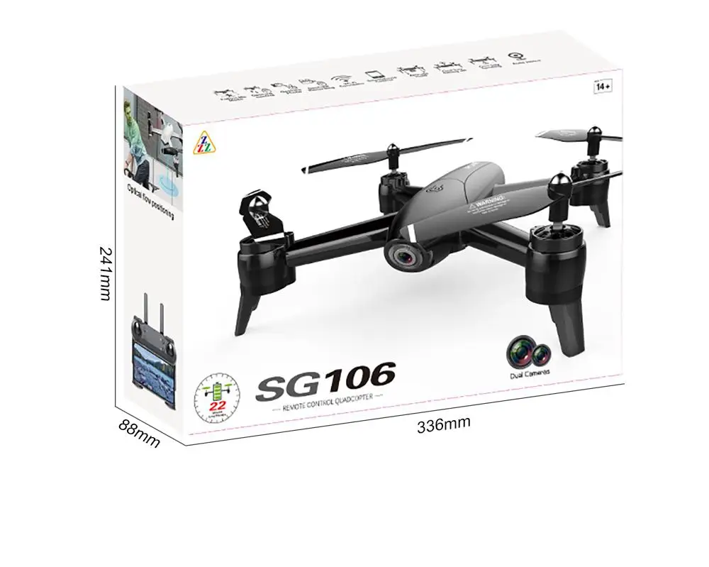SG106 Радиоуправляемый Дрон оптический поток 1080P 4K HD Двойная камера в реальном времени воздушная видео Радиоуправляемый квадрокоптер самолет позиционирование игрушки RTF дети