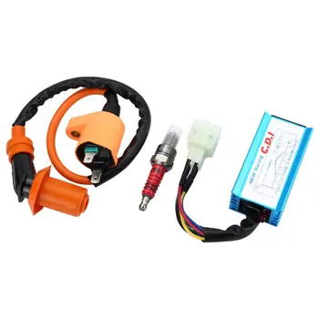 

3pcs Set 6pin 50cc 150cc Ignition Coil and Cdi Box with Spark Plug Set