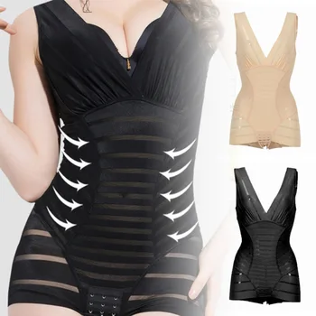 

Sexy Lingerie Women Corset Jumpsuit Solid Slim Shapewear Full Body Waist Trainer Shaper Over Bust Corset Cincher Bodysuit1 Thin