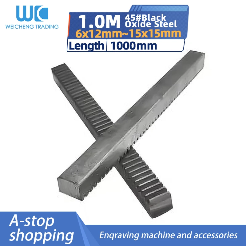 1pc 1m width*high 6*12 /8*8 /10*10 /12*12 /15*15 spur Gear rack teeth L1000mm 45# steel Black Oxide CNC parts modulus 1mod | Обустройство