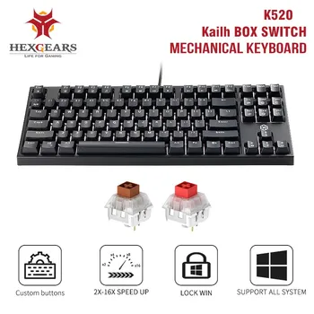 

HEXGEARS K520 Mechanical Gaming Keyboard 87 Key Waterproof Kailh BOX Brown/Red Switch kailh box Switch Mechanical Keyboard new