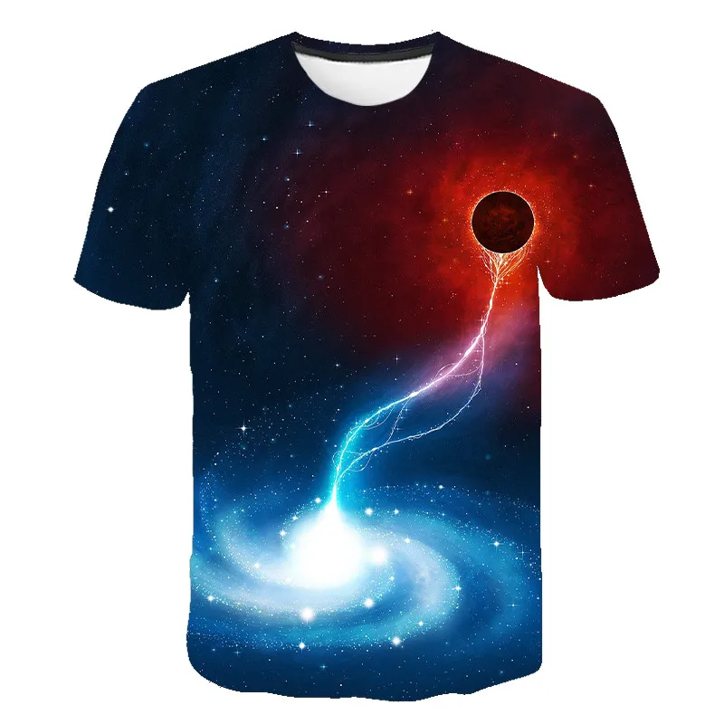 Sportbull Galaxy T-Shirt For Men - 3D Printed Nebula Design, Relaxed Fit Short Sleeve Tee - View #12