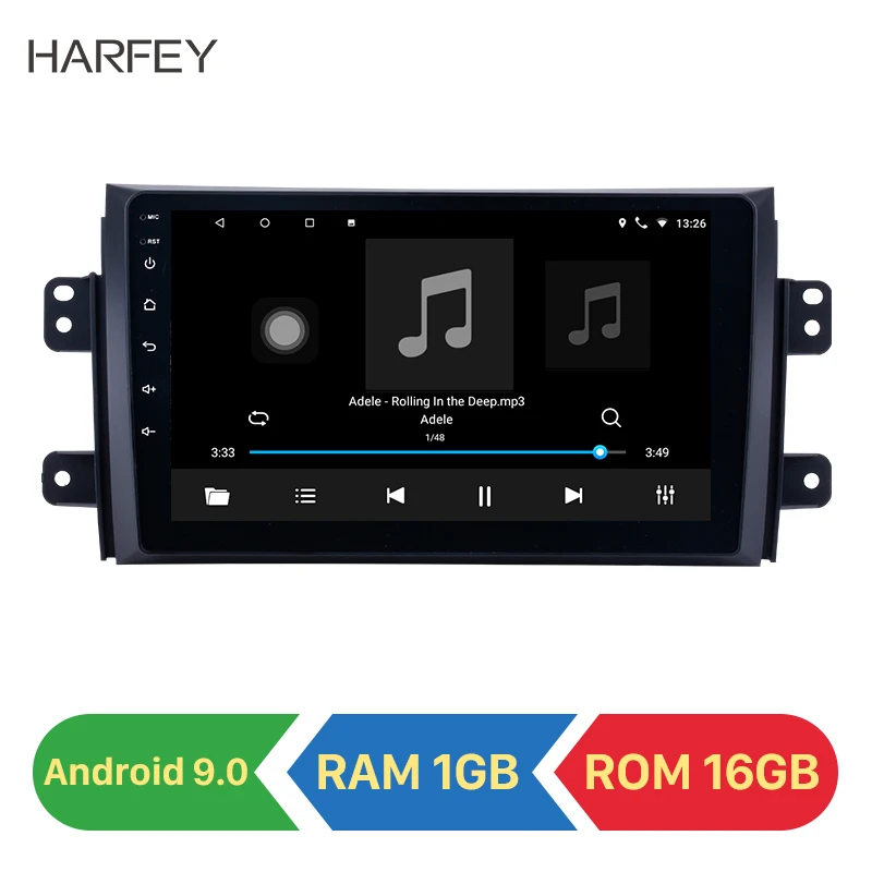 

Harfey Android 9.0 9" Car GPS Stereo Unit Player car Radio for 2006-2012 Suzuki SX4 with AUX OBD2 3G DVR Car Multimedia player