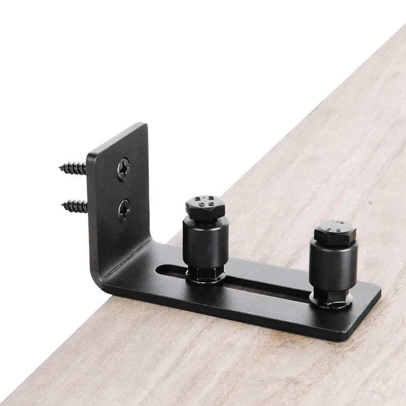 Sliding Barn Door Bottom Adjustable Floor Guide Roller, Black, Super Smoothly And Quietly, Easy To Install(2 Rollers) 2Pcs