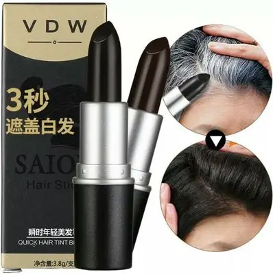 

VDW 2pcs One-Time Hair dye Instant Gray Root Coverage Hair Color Modify Cream Stick Temporary Cover Up White Hair Colour Dye