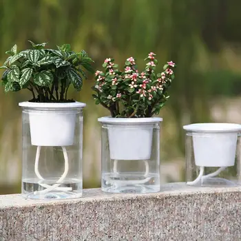

Auto Irrigate Flower Pot Vase Automatic Watering Planter Lazy Planting Round 13x15cm/11x12cm/9x13cm