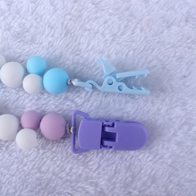 Новые BPA Бесплатно Силиконовые Детские Соска малыша зажимы цепи пластиковые прорезывания зубов держатель для соски цепи