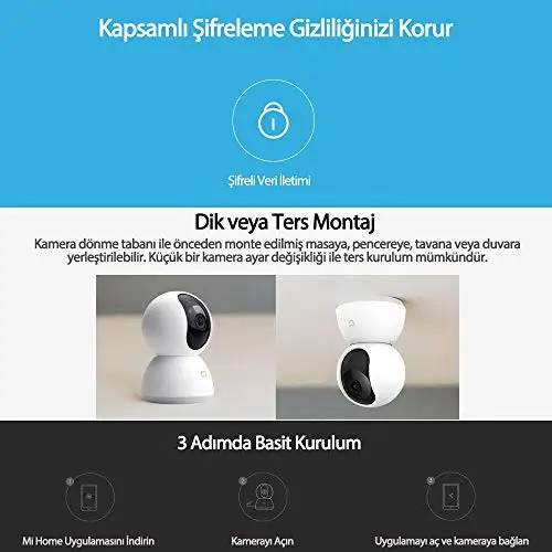 Xiaomi Câmera Dome Mijia 360 ° Ptz Casa Inteligente ip - Image 5