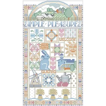 

Simple and happy life patterns Counted Cross Stitch 11CT 14CT 18CT DIY Chinese Cross Stitch Kit Embroidery Needlework Sets