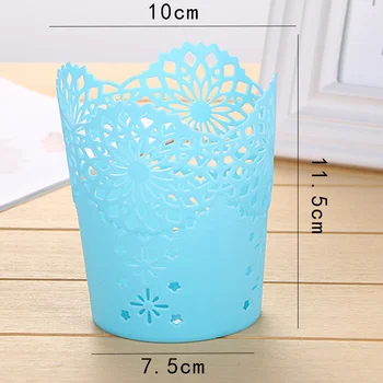 

5pc Desk Assistant Lace Hollow Makeup Brush Pen Storage Rack Desk Storage Box Vase Pot White Household Goods Household