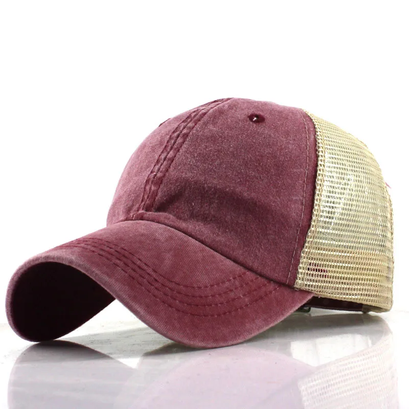 Горячие Ретро кепки-бейсболки для мужчин Casquette Промытые сетки Кепка-бейсболка
