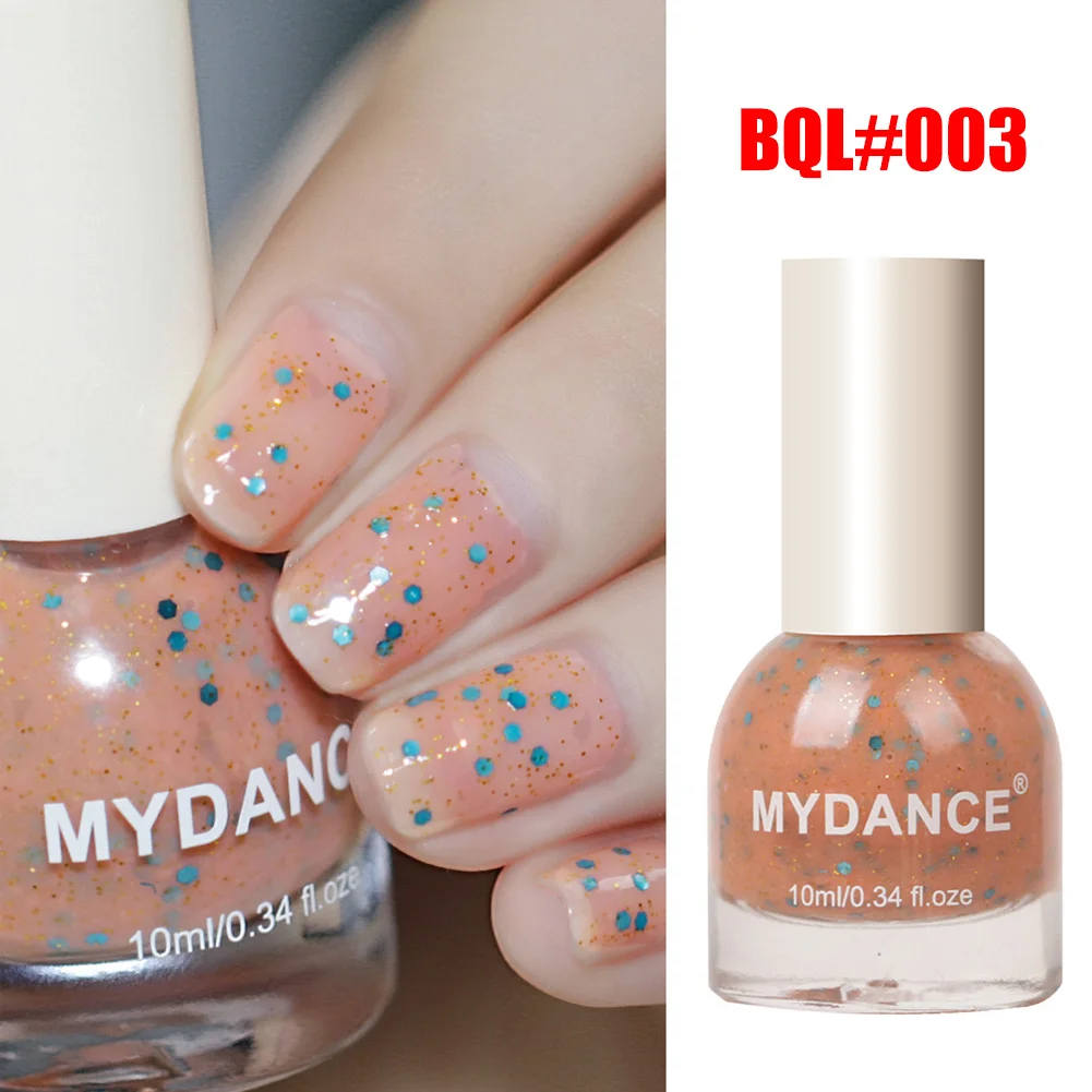 3 Women Nail Polish Nail Glimmer Shell Glitter Lacquer Varnish Art Peelable 10ML Nails Polish KG66 - Цвет: 3