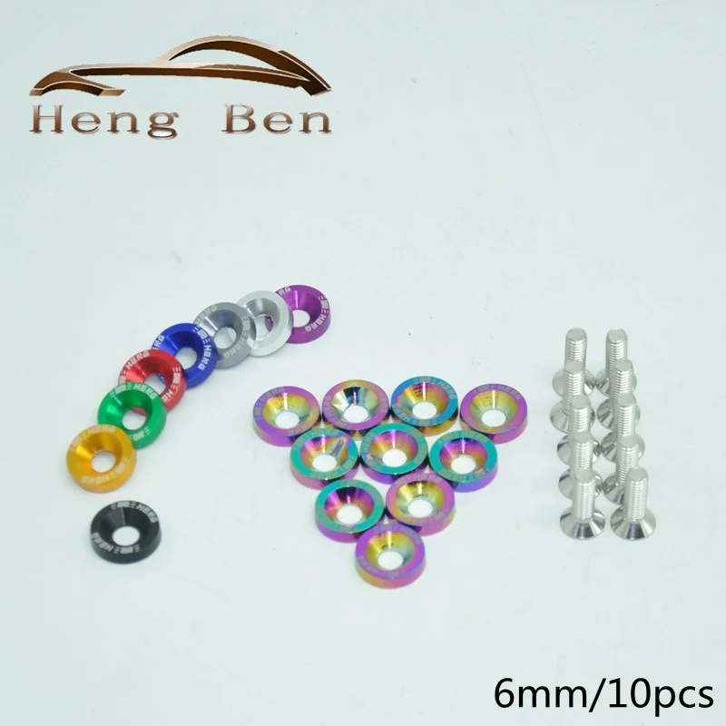 Universal 6mm Fender Washers washers and bolt Aluminum for Civic Integra RSX EK EG DC