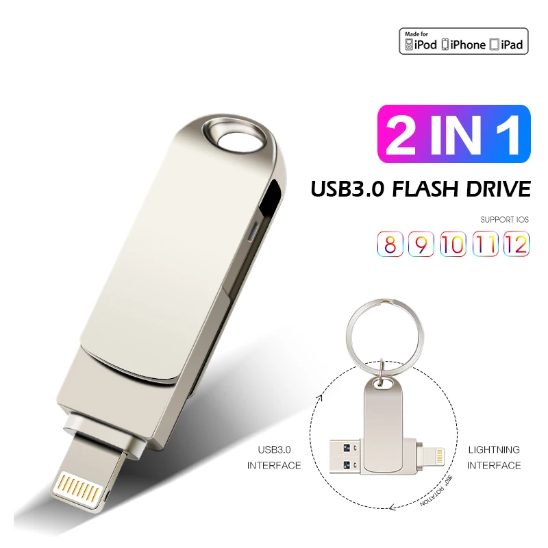 Горячая Распродажа Usb флеш-накопитель для iPhone 6/6s/6plus/7/7plus/8/X Usb/Otg/Lightning 2 в 1 флеш-накопитель для iOS внешних устройств хранения