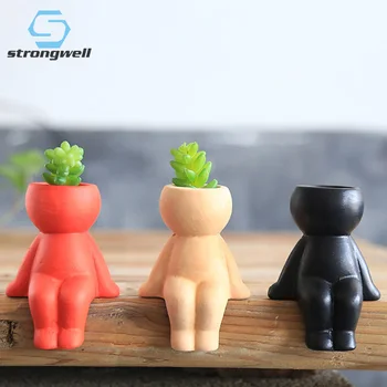 

Strongwell Nordic Painted Pottery Mini Flower Pot Classic Thumb Basin Desktop Succulent Ceramic Doll Flowerpot Home Decoration