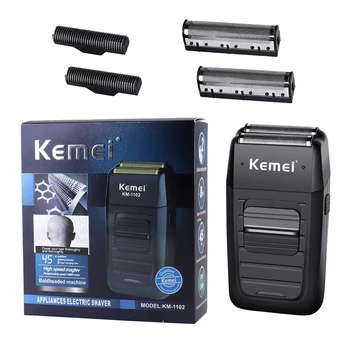

Kemei Rechargeable Electric Shaver for Men Twin Blade Reciprocating Beard Razor Face Care Multifunction Cordless Strong Trimmer
