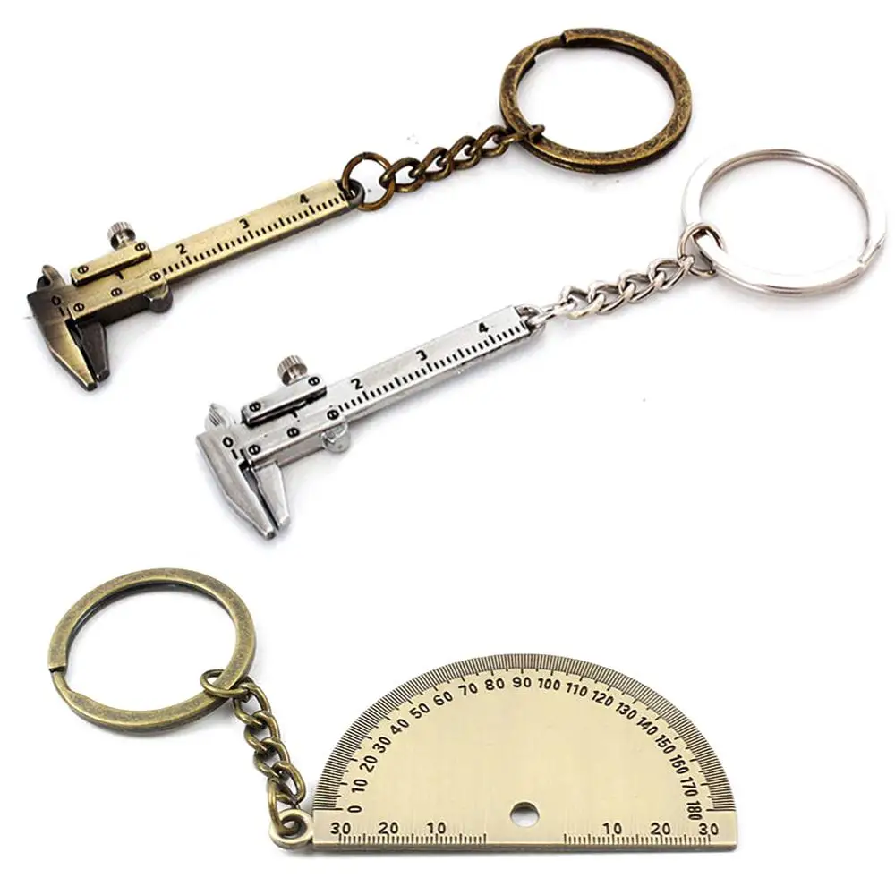 

Mini 1pcs Metal Movable Vernier Caliper Ruler Model Keychain Mini Vernier Caliper Keychain Car Turbo Key Chain Gauge Tool