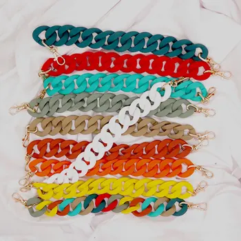 

1 pc 38 cm Detachable Replacement DIY Shoulder Bag Strap Pure Color Acrylic Handbag Chain Strap For Women Bag Accessories