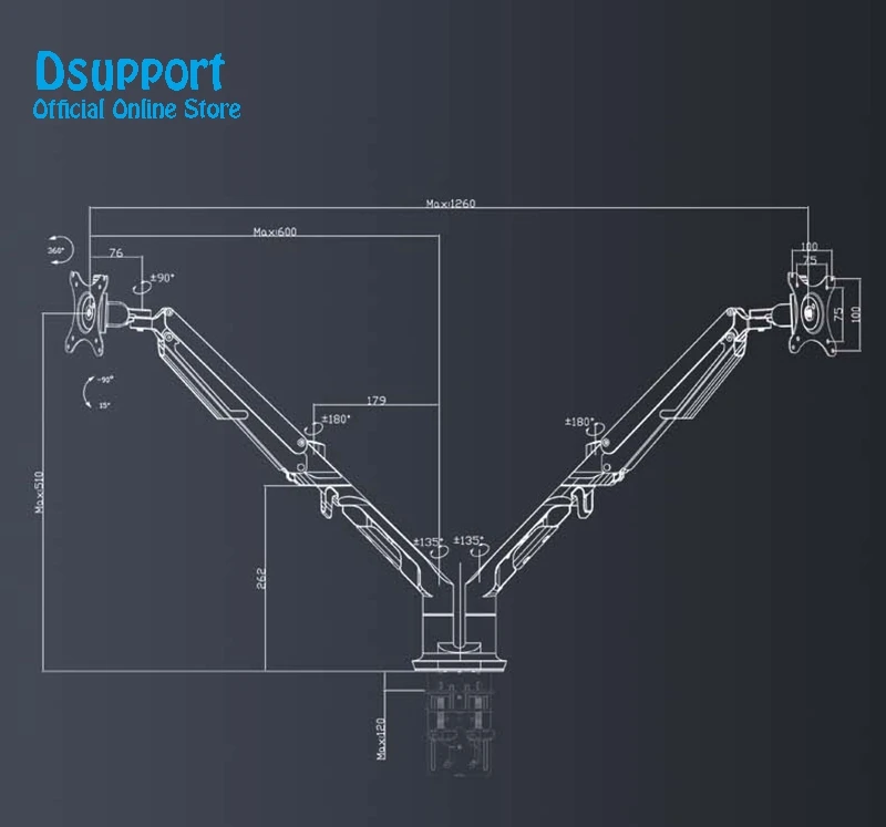 Loctek A8D быстрая установка настольная подставка 1"-32" двойной держатель монитора полное движение светодиодный ЖК-Дисплей Крепление для компьютера