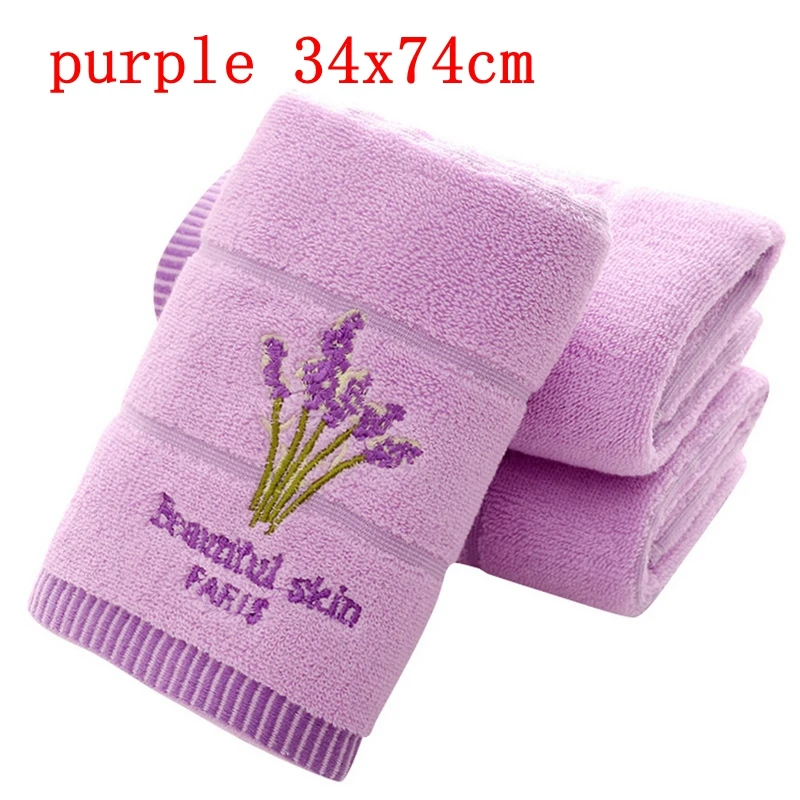 purple 34x74cm Хлопковое Роскошное однотонное банное полотенце премиум класса, пляжное полотенце для взрослых, быстросохнущее мягкое толстое высокоабсорбирующее Хлопковое полотенце премиум-класса в турецком стиле - Цвет: purple 34x74cm