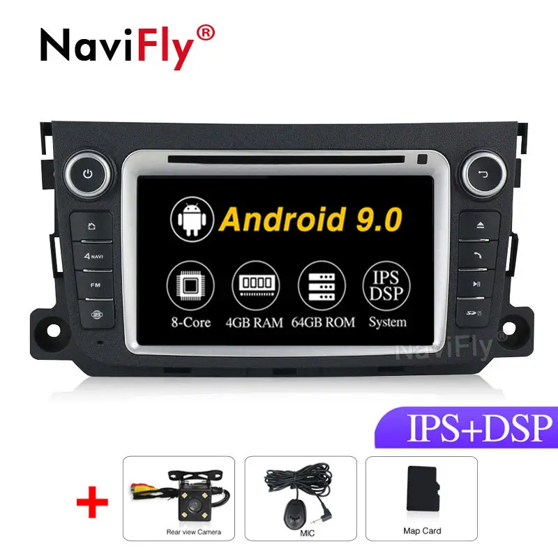 8Core ips DSP 4G 2din Android 9,0 автомобильный dvd-радиоплеер gps навигация для Mercedes Benz Smart Fortwo 2012 2013 JBL gps - Цвет: 8Core Camera