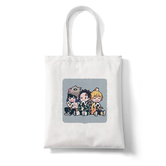 Shopping Bags Shopper Bag Demon Slayer Anime Rengoku Kyoujurou Kimetsu No Yaiba Harajuku Canvas Tote Bag Handbags Shoulder Bags B137O