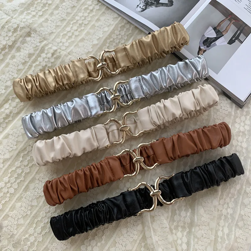 gold belt for dress Fashion Elastic Belts For Women High Quality Designer Brand Waist Strap All-match Lady Dress Coat Sweater Decorative Waistband cute belts