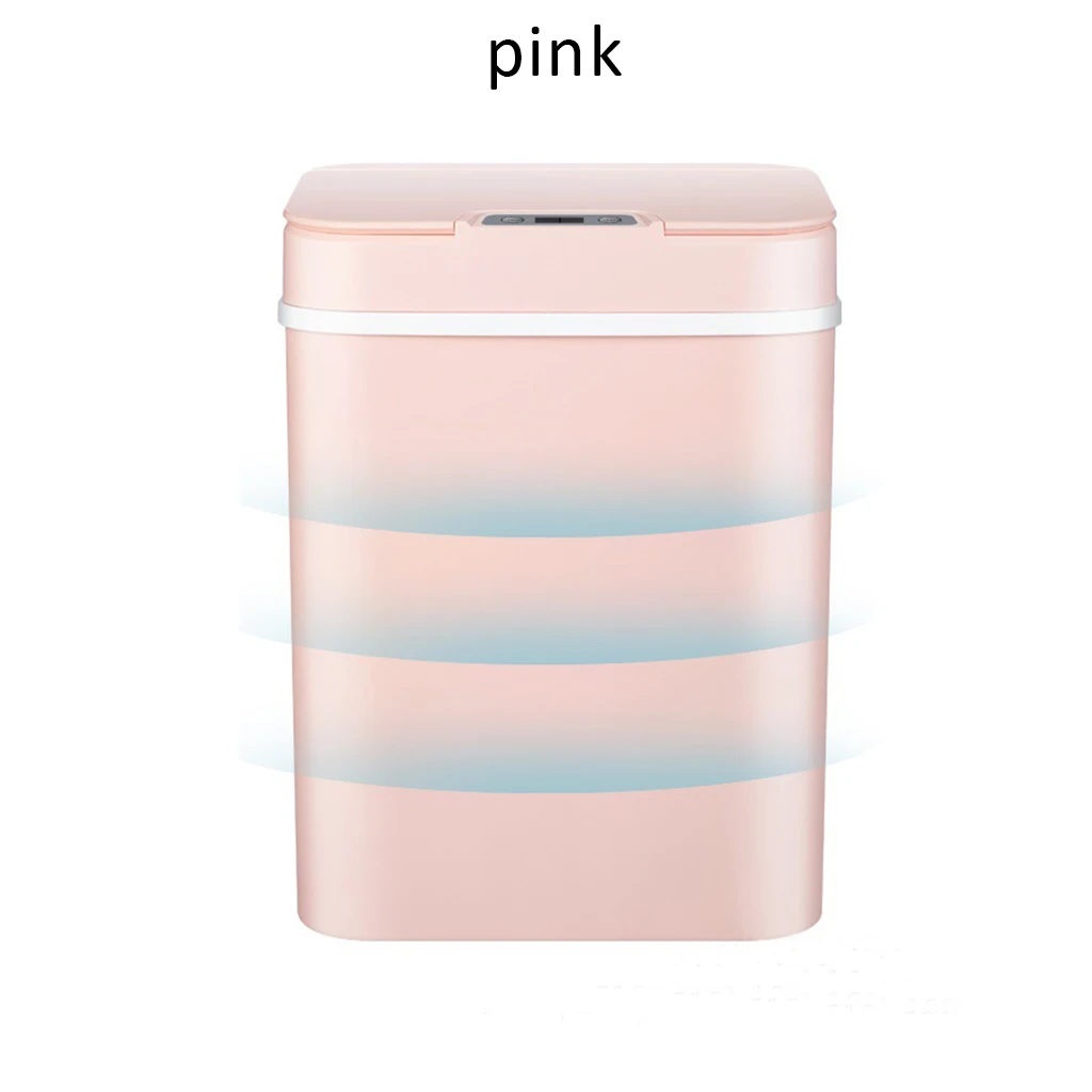 Розовый Automatic Touchless Kitchen Trash Can Intelligent Induction Motion Sensor Waste Bins Wide Opening Eco-Friendly Waste Garbage Bin - Цвет: Розовый