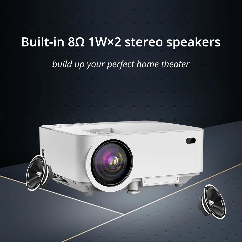Light Unicorn T2 светодиодный мини проектор HD 1280x720p поддержка 1080P FHD проводной