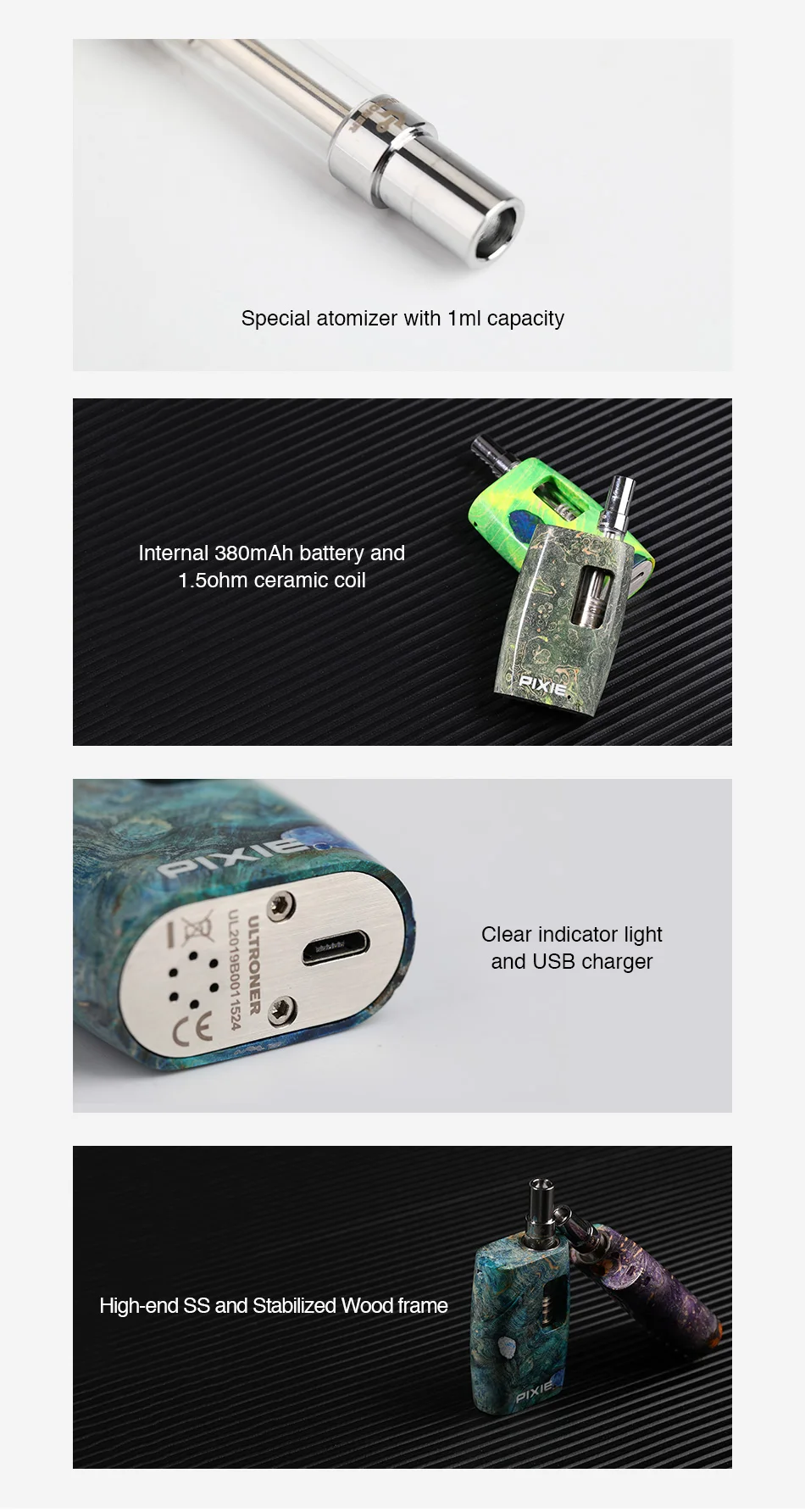 ULTRONER PIXIE Starter Kit 380mAh