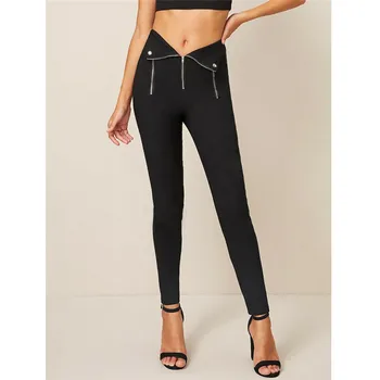 

High Waist Skinny Fashion Black Leggings Sexy Women Stretchy Pencil Pants Plus Size Casual Long Trousers Bottoms