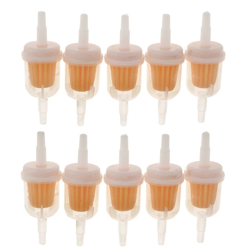 10pcs Gas Oil Fuel Filter Fit 1/4