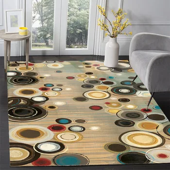 

Fashion Modern Abstract Retro Color Circle Bedroom Door Living Room Kitchen Floor Mat Carpet Custom