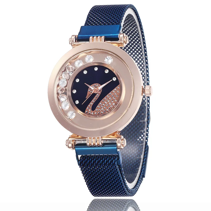 

New Ferrite Magnet Watchband Ladies Watch Wholesale Swan Drilling Sand Simple Popular Quartz Watch