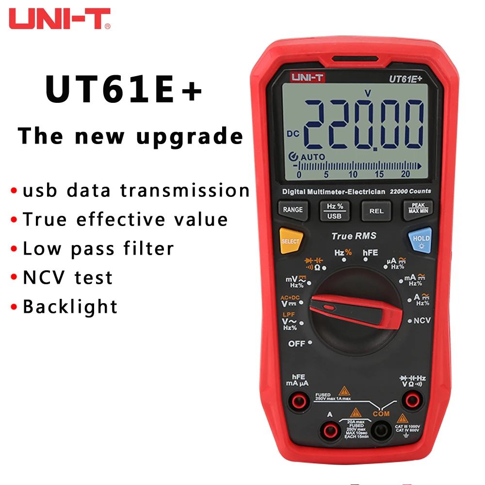Обновленная версия UNI T UT61E + UT61D UT61B цифровой мультиметр True RMS AC/DC тестер