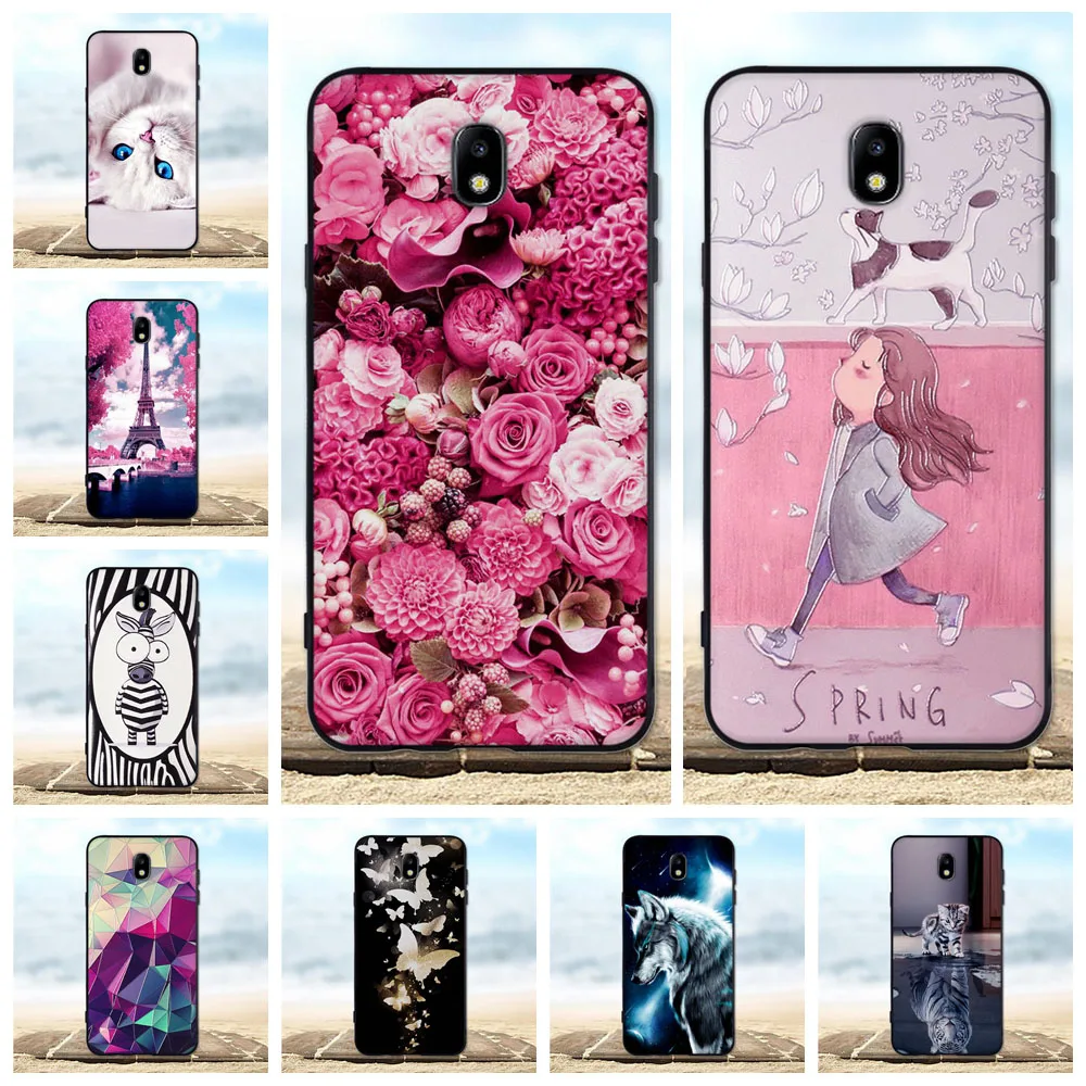 

For Case Samsung Galaxy J3 J5 J7 2017 J730F J7 Pro Cover 3D Flower Coque Fundas Silicone For Samsung J3 J5 J7 2017 Phone Cases