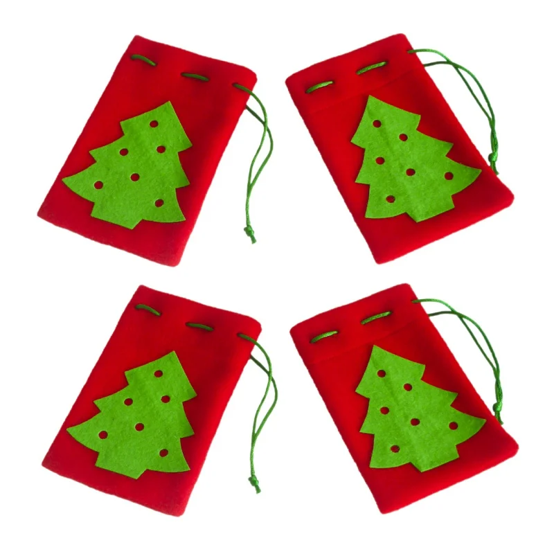 Рождественская елка Печать Дети конфеты подарок сумки мешок свадебный мешок подарок мешок Рождественский Декор праздничные вечерние принадлежности
