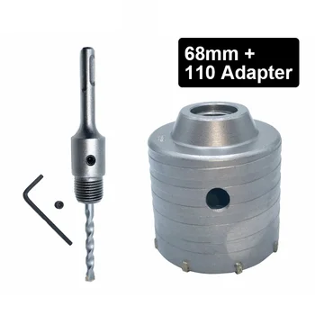 

Wall Concrete 68mm Hole Saw Drill Bit & 110mm Connecting Rod Wrench Drilling Kit