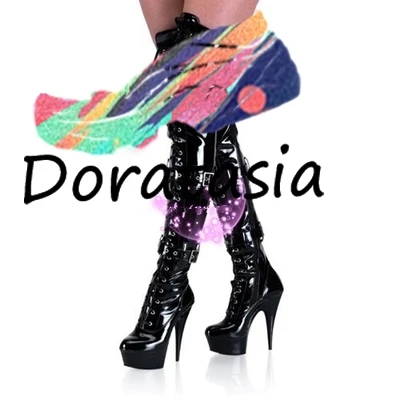 

New Sexy Tigh High Over The Knee Boots Women Laides High Heels Platform Shoes Woman Night Club Performance Party Boots