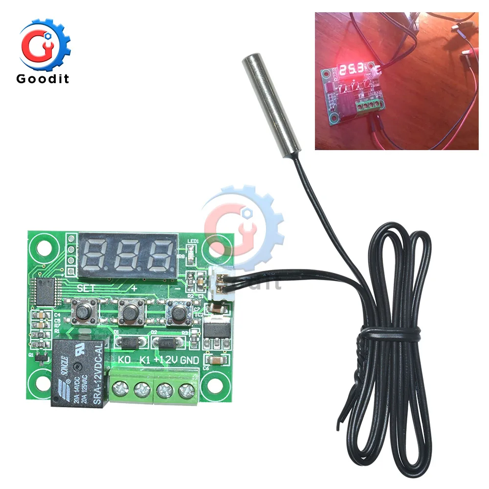 50-110°C 2P DC12V Temperatur Regler Thermostat Thermo Temperaturschalter Sensor 