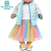 Baby clothes for doll fit 43 cm new born doll accessories Fashion sequined jackets and dresses Christmas gifts for kids 1