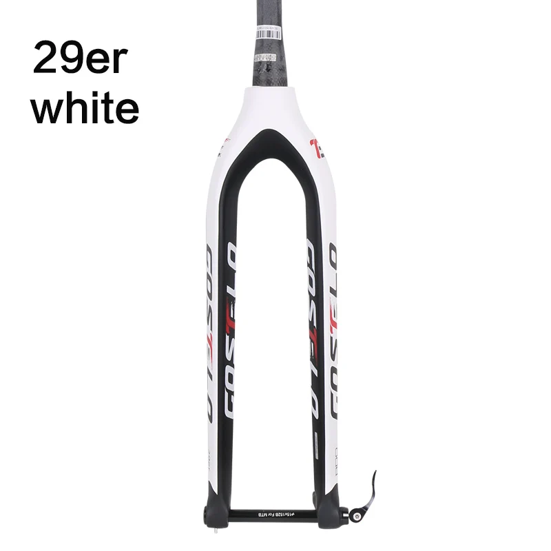 Costelo полностью углеродная mtb вилка 29er для горных велосипедов жесткая вилка для велосипедных частей через ось 15 мм велосипедная передняя вилка rock shox - Цвет: 29er white