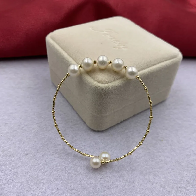 Женский браслет из натурального жемчуга 18 карат диаметр 7 8 мм|bracelet bangle for women|bracelet
