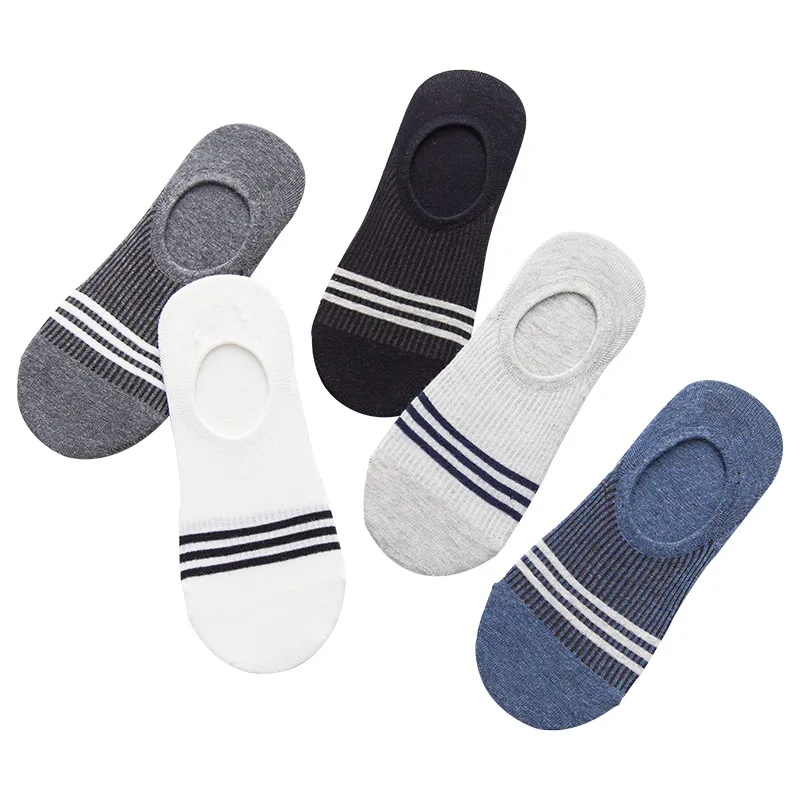 5 Pairs Spring Summer Boat Socks Men Fashion Casual Leakage Ankle Silicone Antiskid High Quality Cotton Wholesale