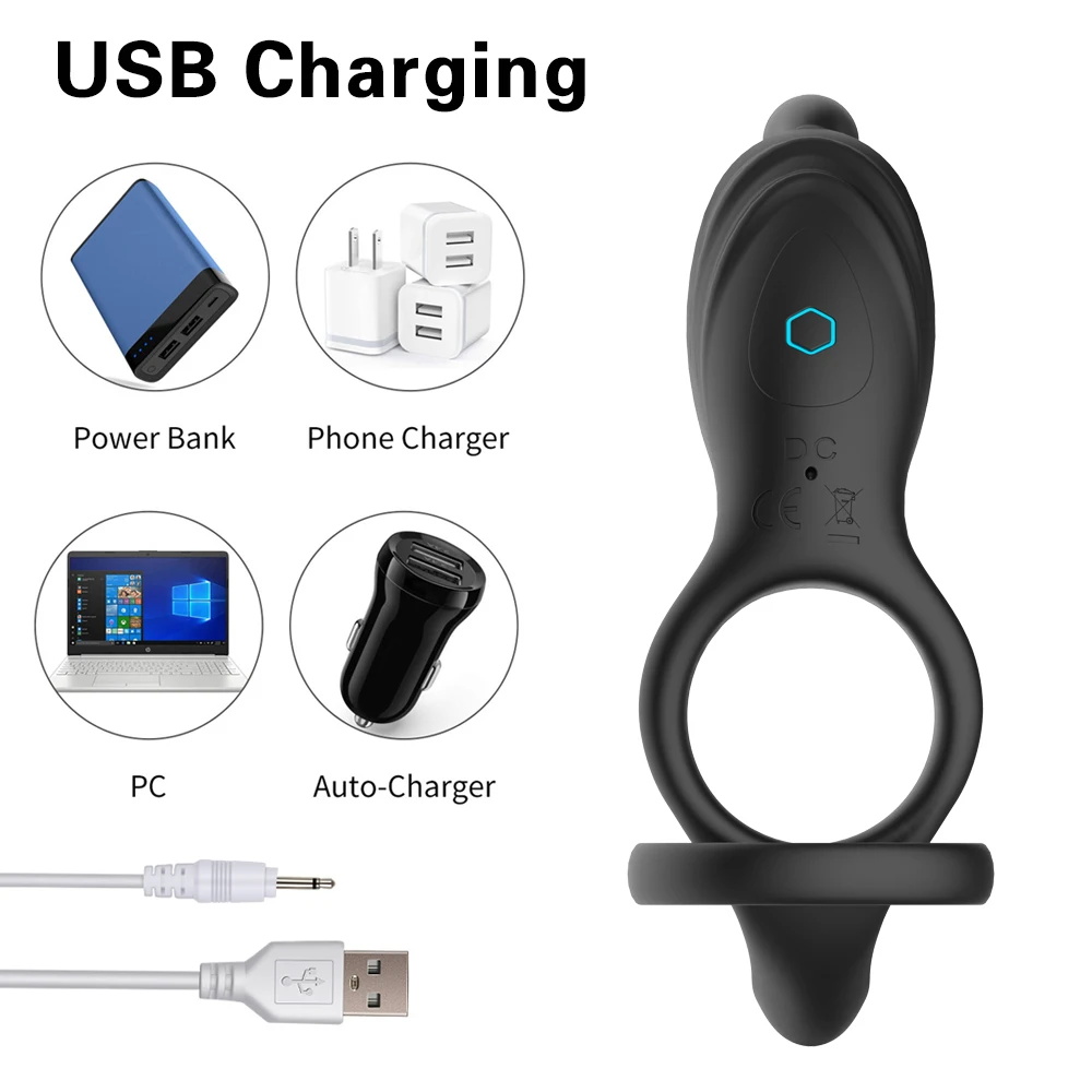 Ring Sex Volwassen seksspeeltje voor koppels Vibrerend USB-ringvertraging Voortijdige ejaculatie Slot Fijn ring-seksspeeltje_voghion.com